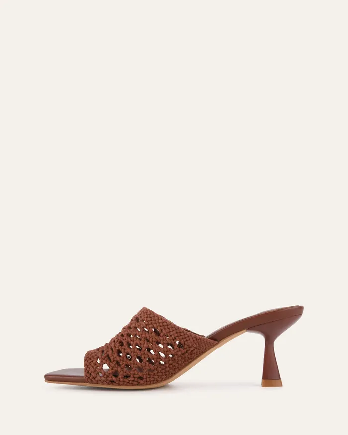 MID HEELS Jordyn mid heel sandals cognac textile jomercer Women MID HEELS Jordyn mid heel sandals cognac textile jomercer Women