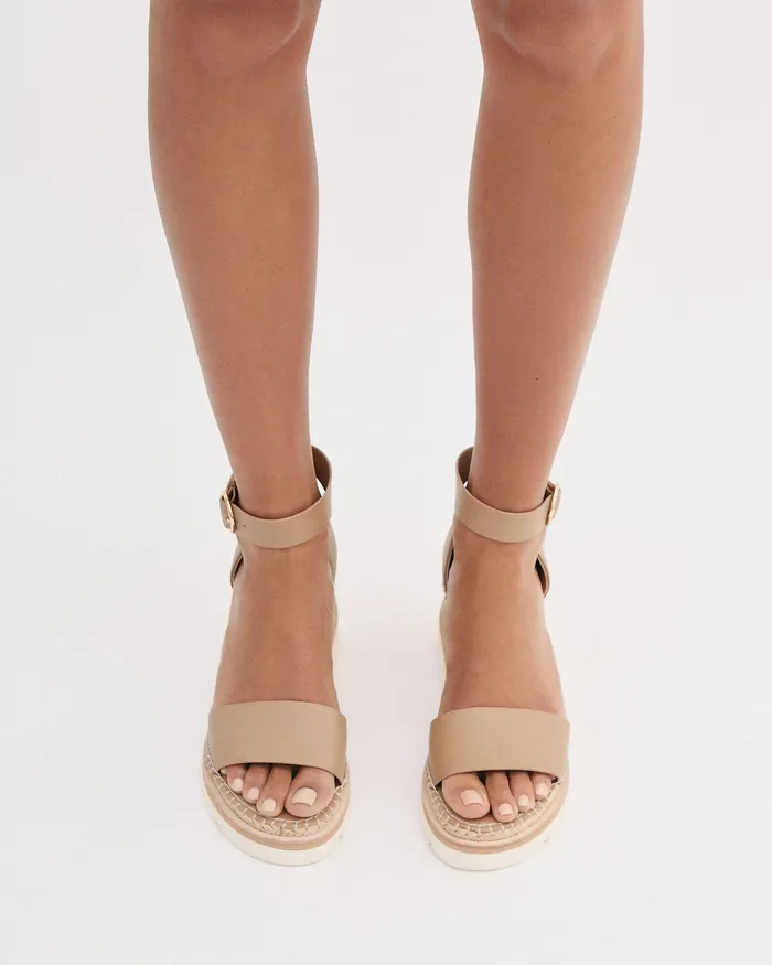 MID HEELS Women Kelly mid heel wedges tan leather jomercer MID HEELS Women Kelly mid heel wedges tan leather jomercer