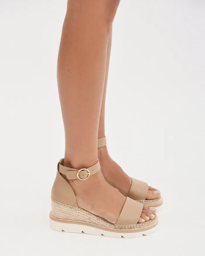 MID HEELS Women Kelly mid heel wedges tan leather jomercer MID HEELS Women Kelly mid heel wedges tan leather jomercer