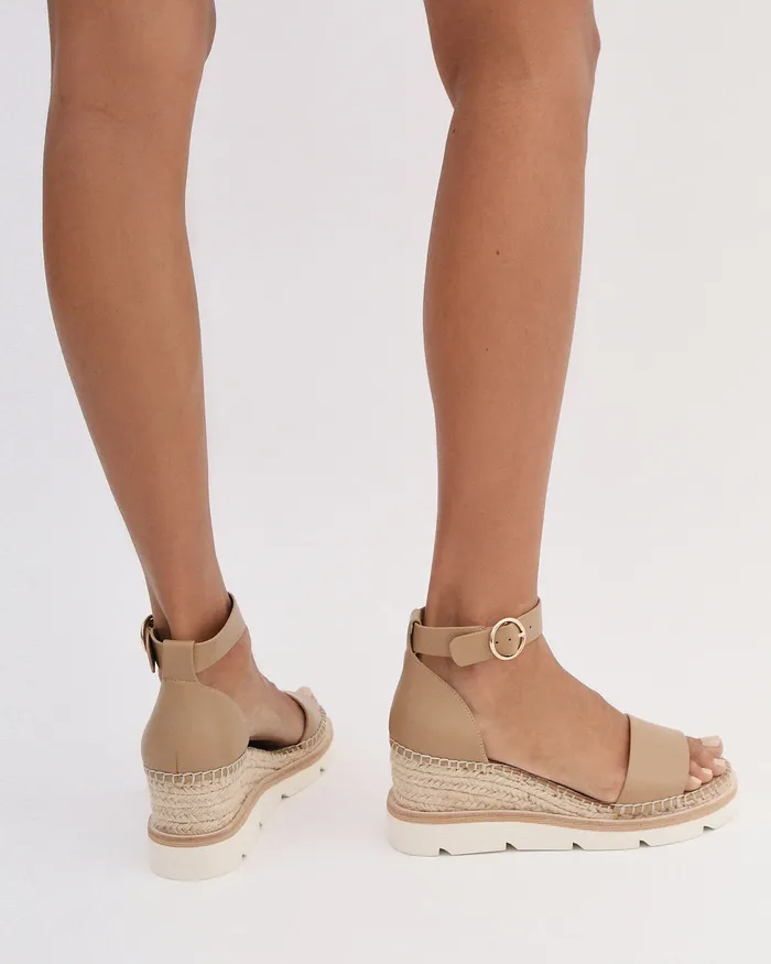 MID HEELS Women Kelly mid heel wedges tan leather jomercer MID HEELS Women Kelly mid heel wedges tan leather jomercer