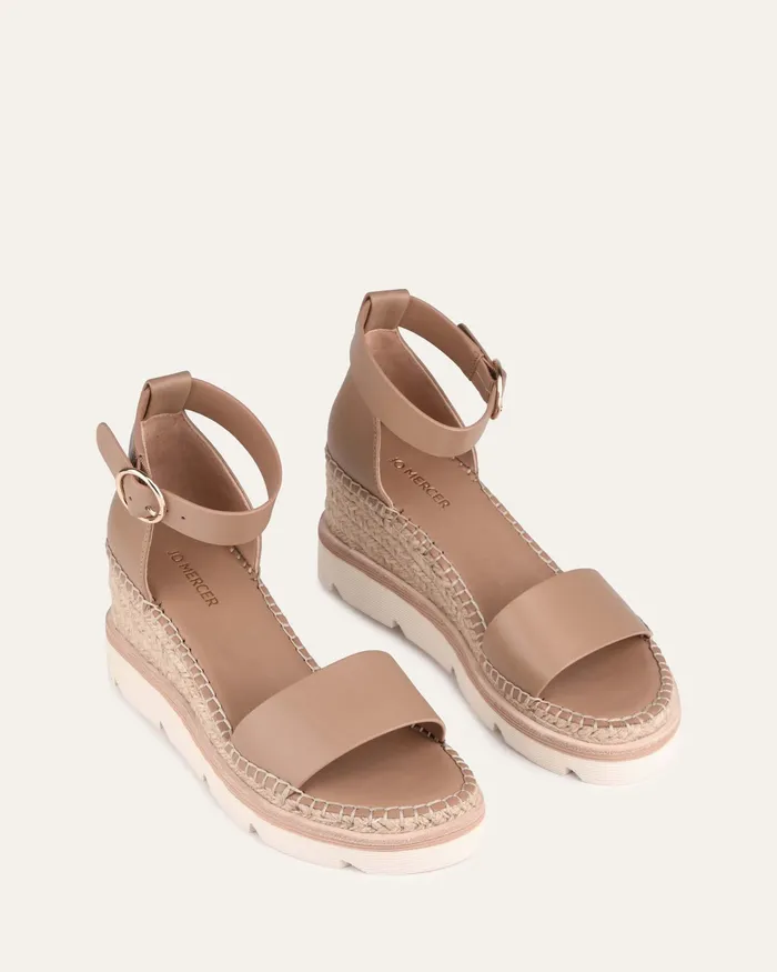 MID HEELS Women Kelly mid heel wedges tan leather jomercer MID HEELS Women Kelly mid heel wedges tan leather jomercer