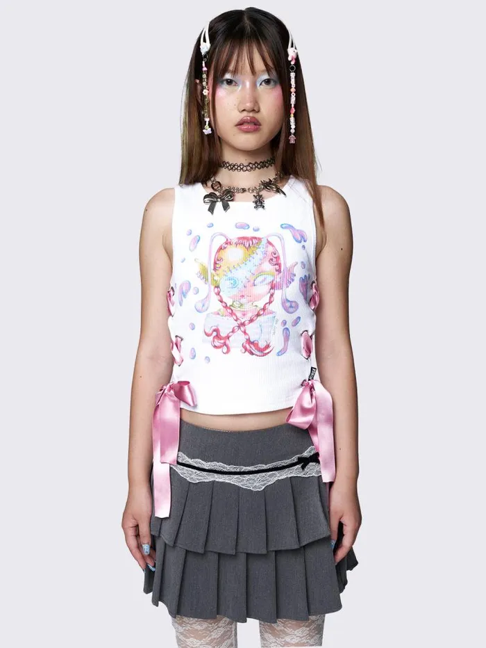 Minga X Ema Gaspar LaceUp Vest Top Women Minga London Tops and TShirts