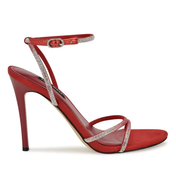 Missey Ankle Strap Sandals Red Women Nine West Sandals