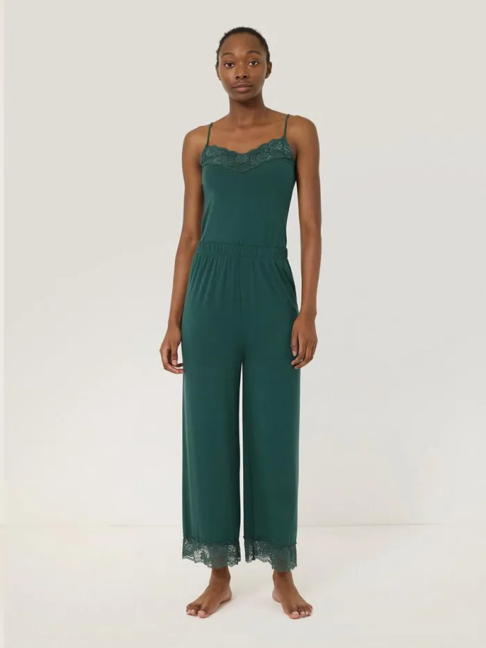 Modal Lace Pyjama Trouser Green Women Jigsaw Pyjamas and Loungewear