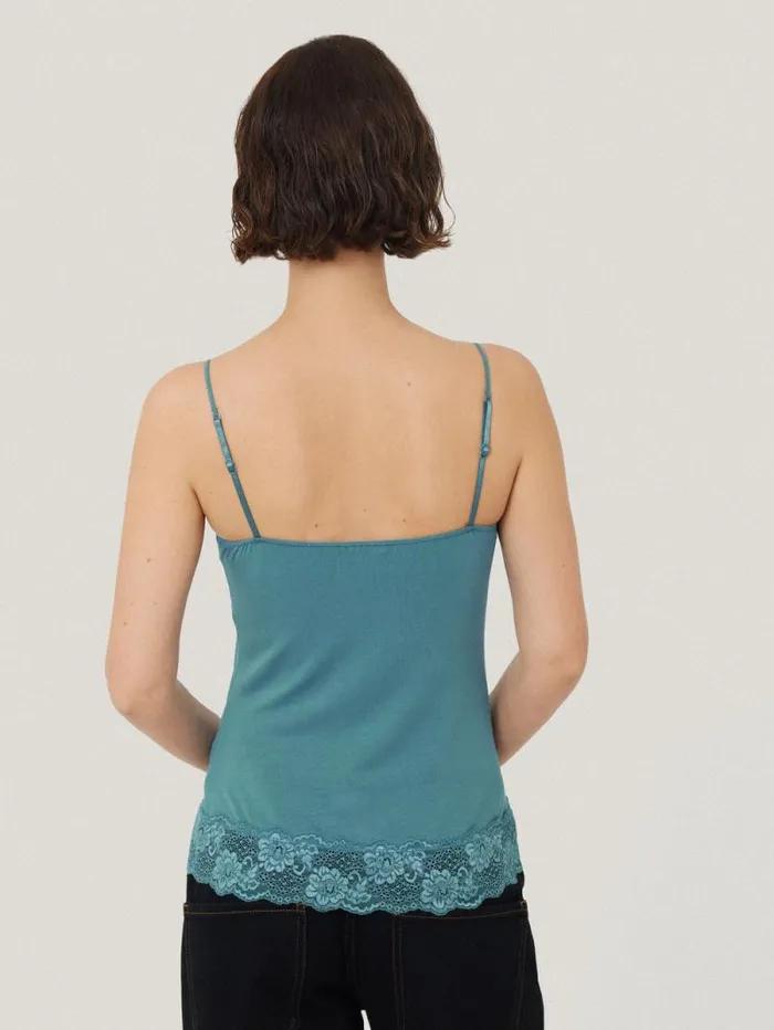 Modal Lace Vest Deep Water Women Jigsaw Pyjamas and Loungewear