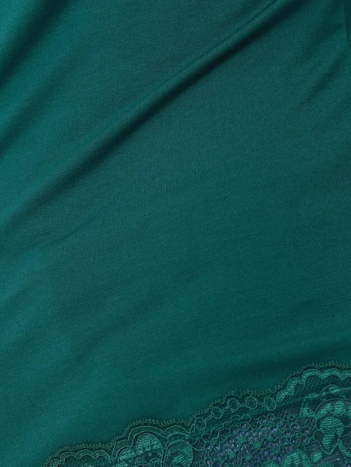 Modal Lace Vest Sherwood Green Women Jigsaw Pyjamas and Loungewear