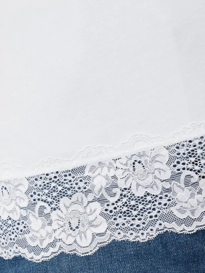 Modal Lace Vest White Women Jigsaw Pyjamas and Loungewear