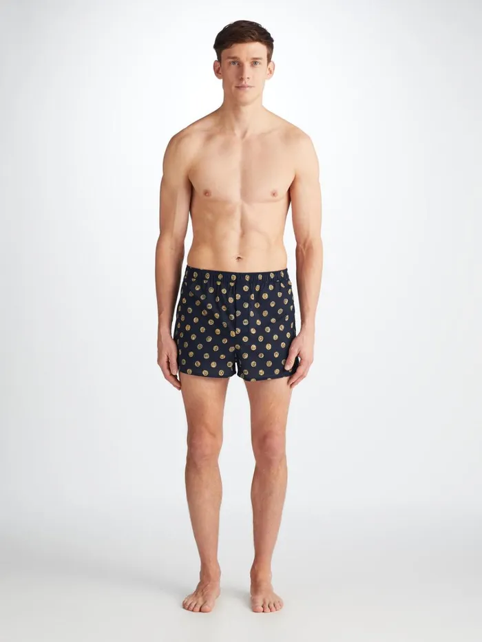 Modern Fit Boxer Shorts Men Derek Rose Modern Fit Boxers Ledbury 78 Cotton Batiste Navy