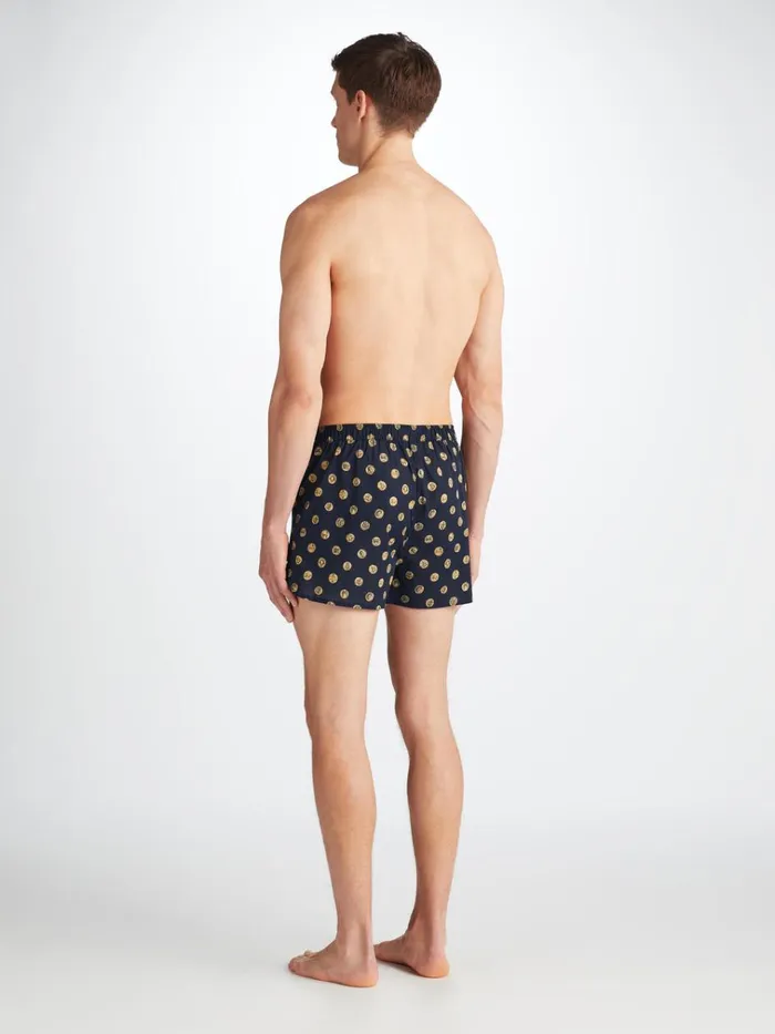 Modern Fit Boxer Shorts Men Derek Rose Modern Fit Boxers Ledbury 78 Cotton Batiste Navy