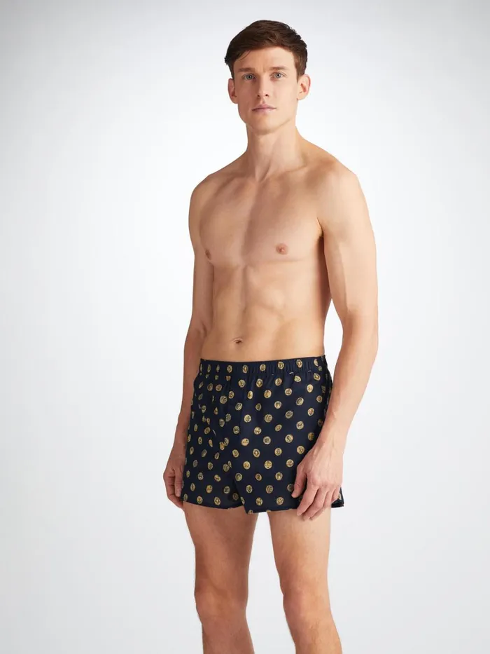 Modern Fit Boxer Shorts Men Derek Rose Modern Fit Boxers Ledbury 78 Cotton Batiste Navy