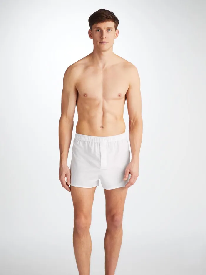 Modern Fit Boxer Shorts Men Derek Rose Modern Fit Boxers Savoy Cotton White