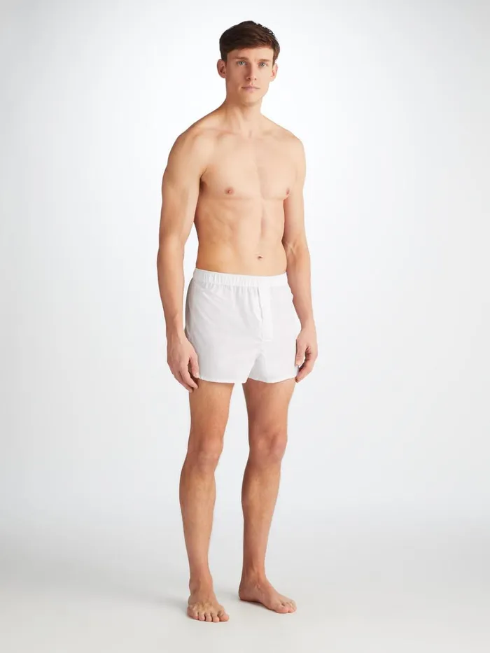 Modern Fit Boxer Shorts Men Derek Rose Modern Fit Boxers Savoy Cotton White
