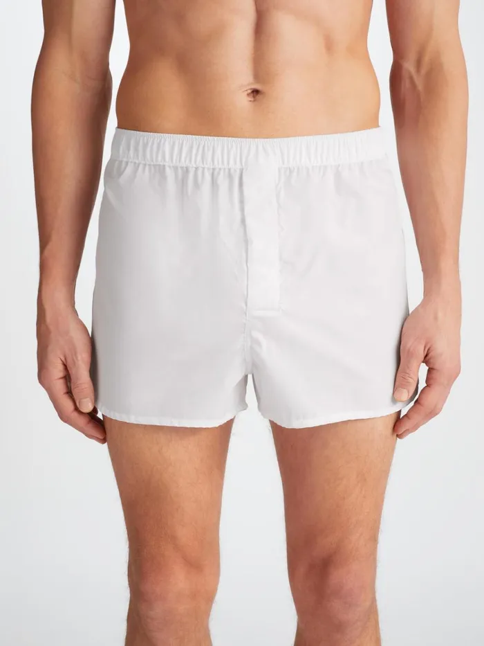 Modern Fit Boxer Shorts Men Derek Rose Modern Fit Boxers Savoy Cotton White