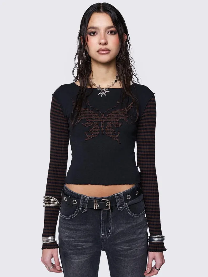 Monarch Striped Top Women Minga London Tops and TShirts