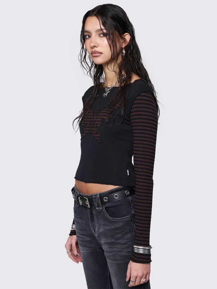 Monarch Striped Top Women Minga London Tops and TShirts