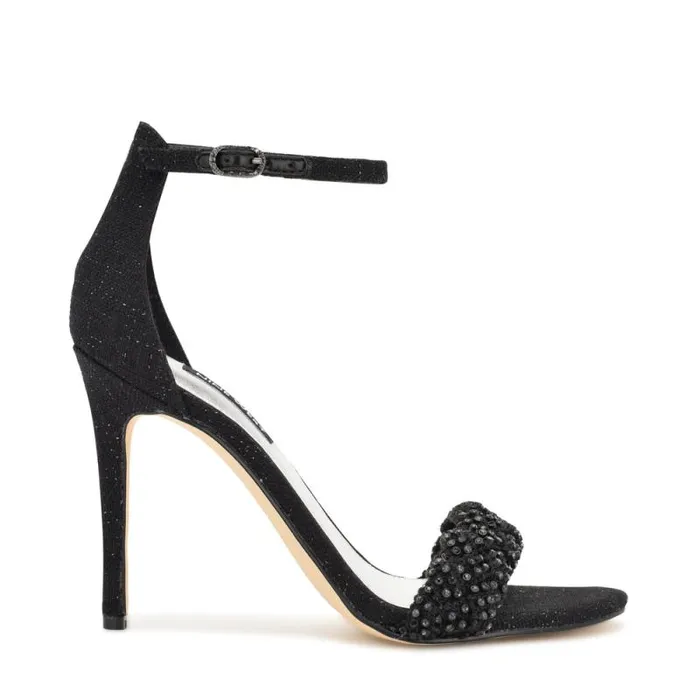 Morelov Heeled Sandals Black Crystal Women Nine West Sandals