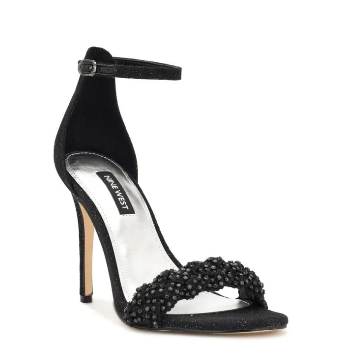 Morelov Heeled Sandals Black Crystal Women Nine West Sandals Morelov Heeled Sandals Black Crystal Women Nine West Sandals