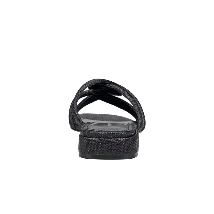 Mules and Slides Casara Slide Sandal Black Raffia Marc Fisher Women