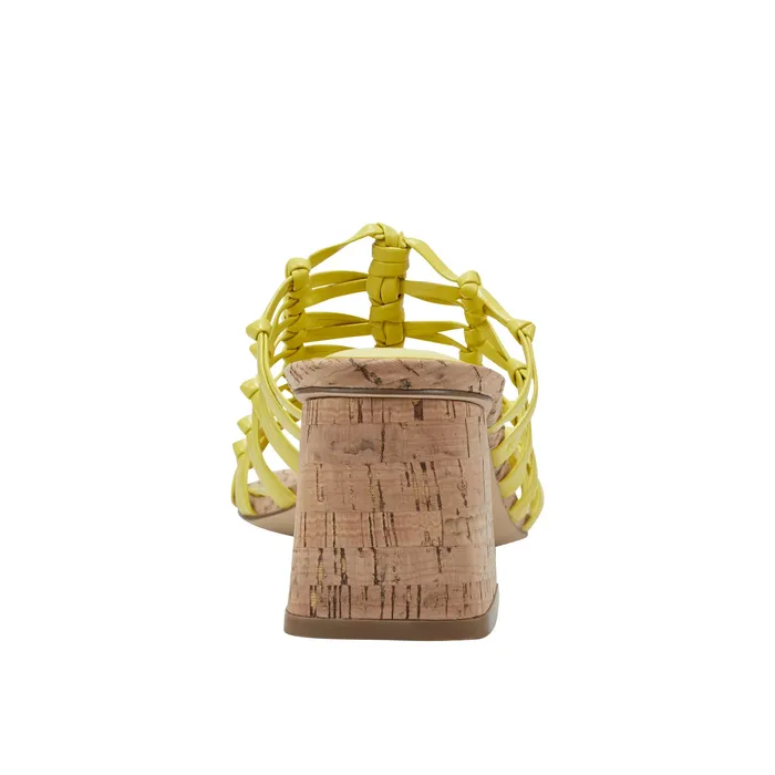 Mules and Slides Women Colica Block Heel Sandal Yellow Marc Fisher
