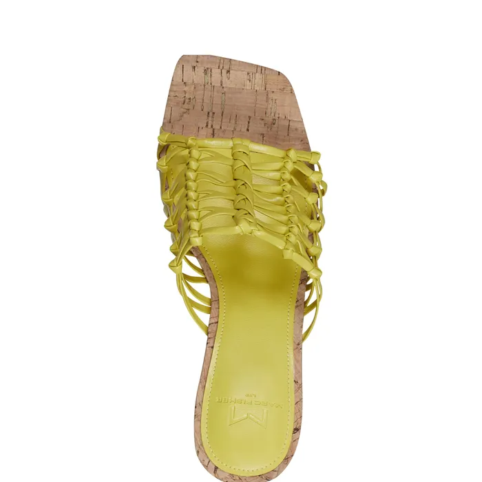 Mules and Slides Women Colica Block Heel Sandal Yellow Marc Fisher