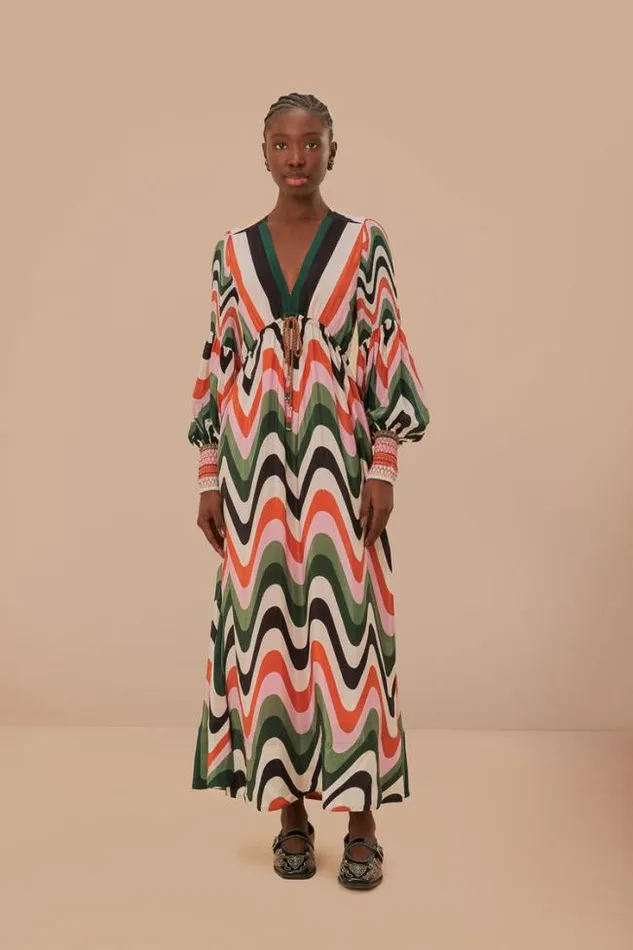 Multicolor Wave Gradient Maxi Dress Women FARM Rio Maxi Dresses