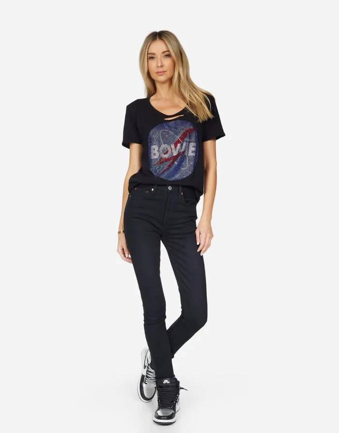 Myra Crystal Bowie Space Black Women Lauren Moshi Short Sleeve