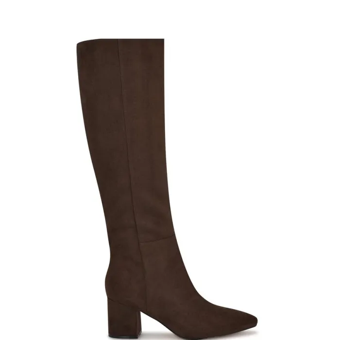 Netion Knee High Boots Dark Brown Women Nine West Boots and Booties
