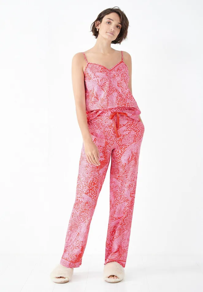 Nightwear Women Hush Isla Printed Cami Pyjamas Hidden Leopard Orangepink