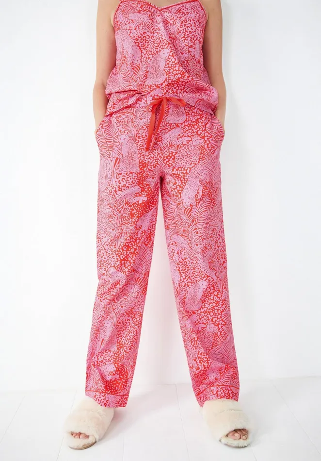 Nightwear Women Hush Isla Printed Cami Pyjamas Hidden Leopard Orangepink