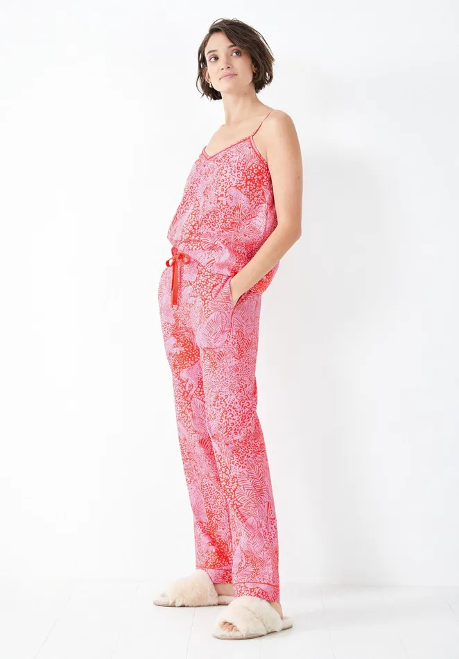 Nightwear Women Hush Isla Printed Cami Pyjamas Hidden Leopard Orangepink