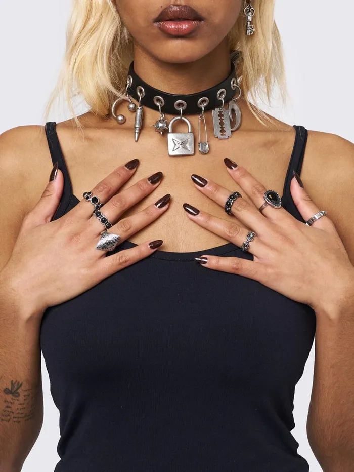 Obsidian Ring Set Women Minga London Jewelry