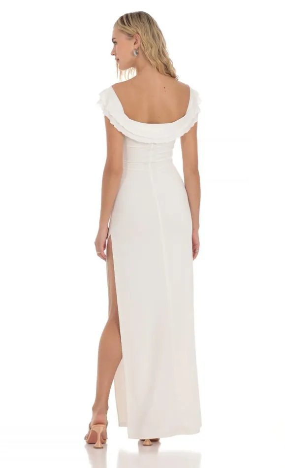 Off Shoulder Twist Maxi Dress White Women LUCY IN THE SKY Maxi Dresses Off Shoulder Twist Maxi Dress White Women LUCY IN THE SKY Maxi Dresses