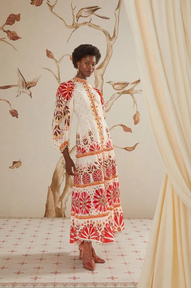 OffWhite Ainika Flowers Maxi Dress Women FARM Rio Maxi Dresses