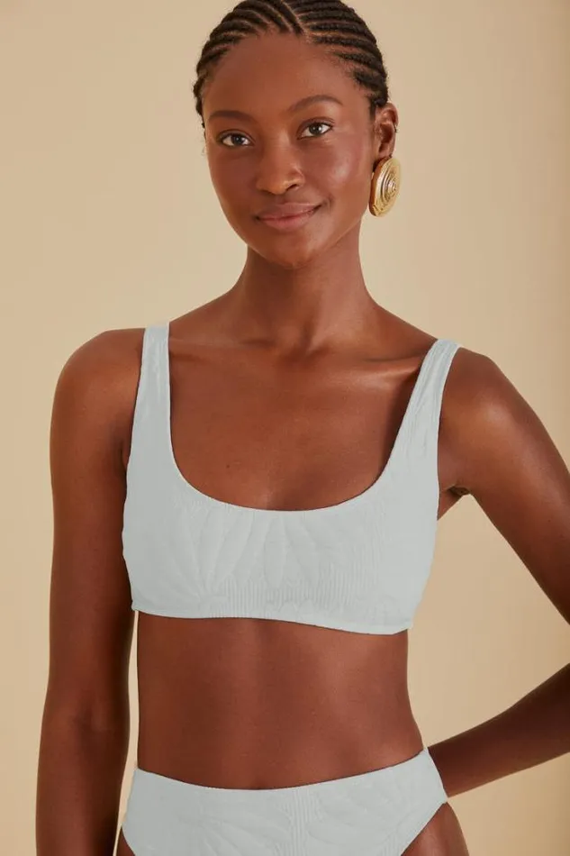 OffWhite Banana Matelasse Bikini Top Women FARM Rio Bikinis