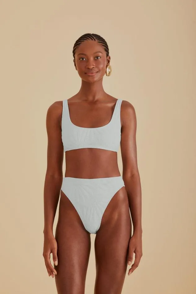 OffWhite Banana Matelasse Bikini Top Women FARM Rio Bikinis