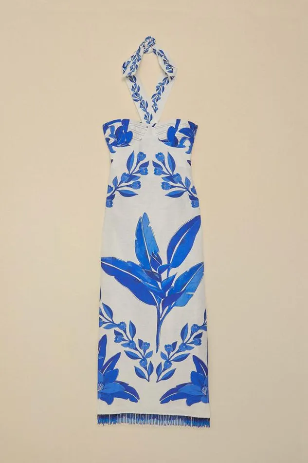 OffWhite Blue Yard Sleeveless Maxi Dress Women FARM Rio Maxi Dresses