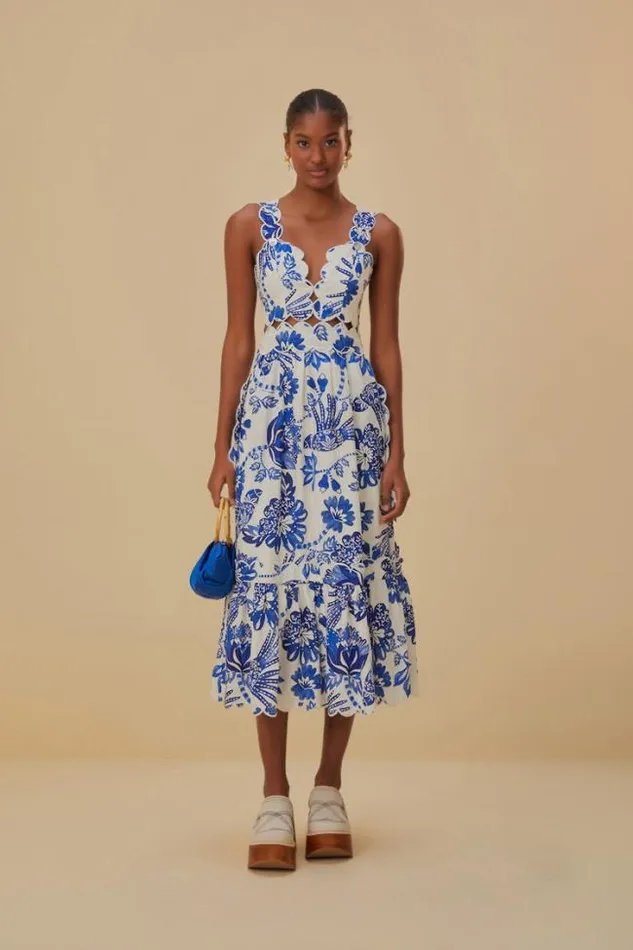OffWhite Flowerful Birds Lenzing Ecovero Euroflax Midi Dress Women FARM Rio Midi Dresses OffWhite Flowerful Birds Lenzing Ecovero Euroflax Midi Dress Women FARM Rio Midi Dresses