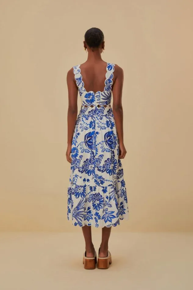OffWhite Flowerful Birds Lenzing Ecovero Euroflax Midi Dress Women FARM Rio Midi Dresses