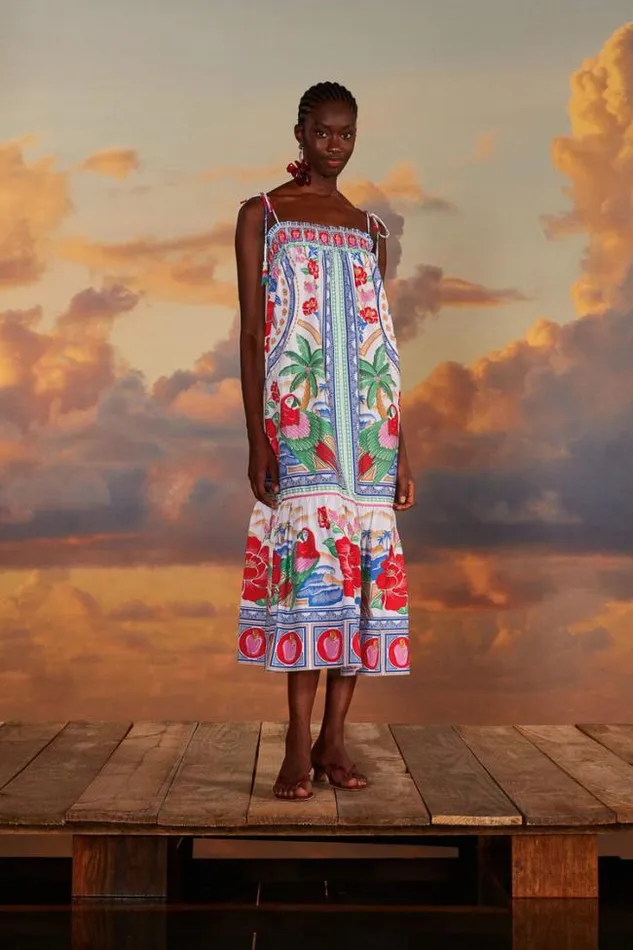 OffWhite Flowers Beach Maxi Dress Women FARM Rio Maxi Dresses
