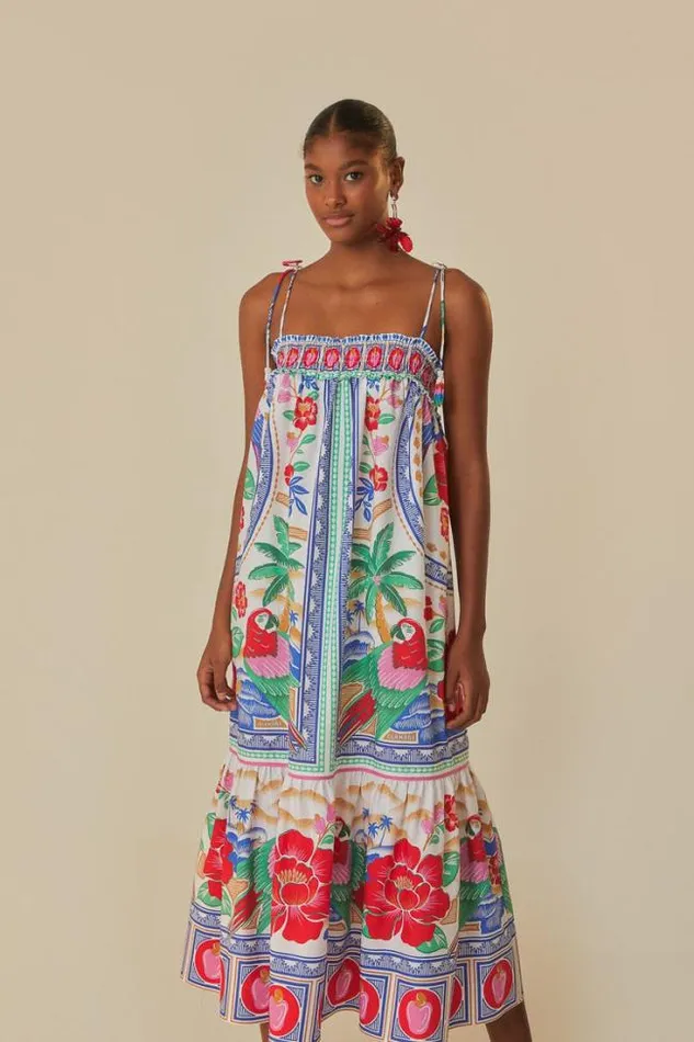 OffWhite Flowers Beach Maxi Dress Women FARM Rio Maxi Dresses