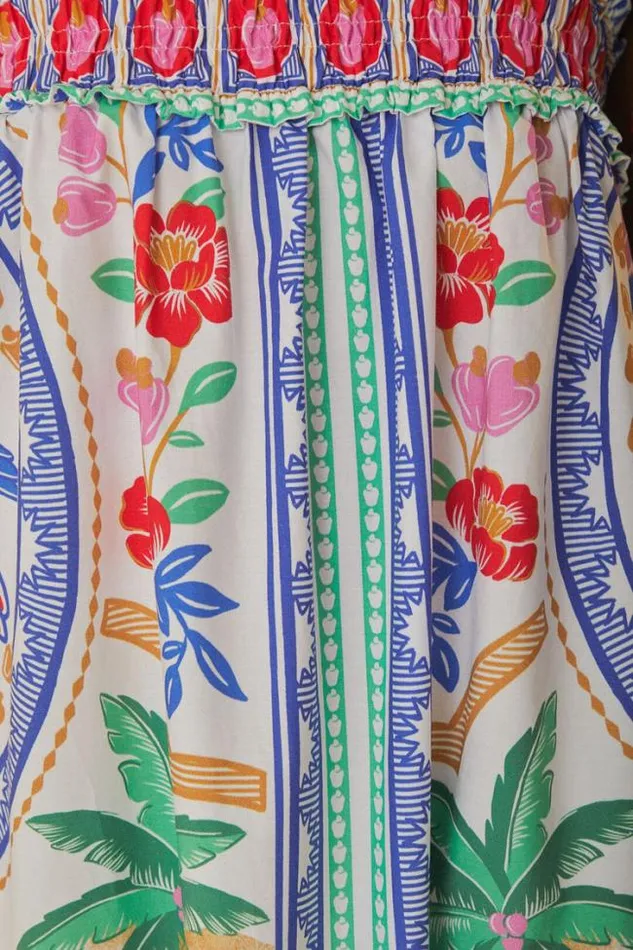 OffWhite Flowers Beach Maxi Dress Women FARM Rio Maxi Dresses