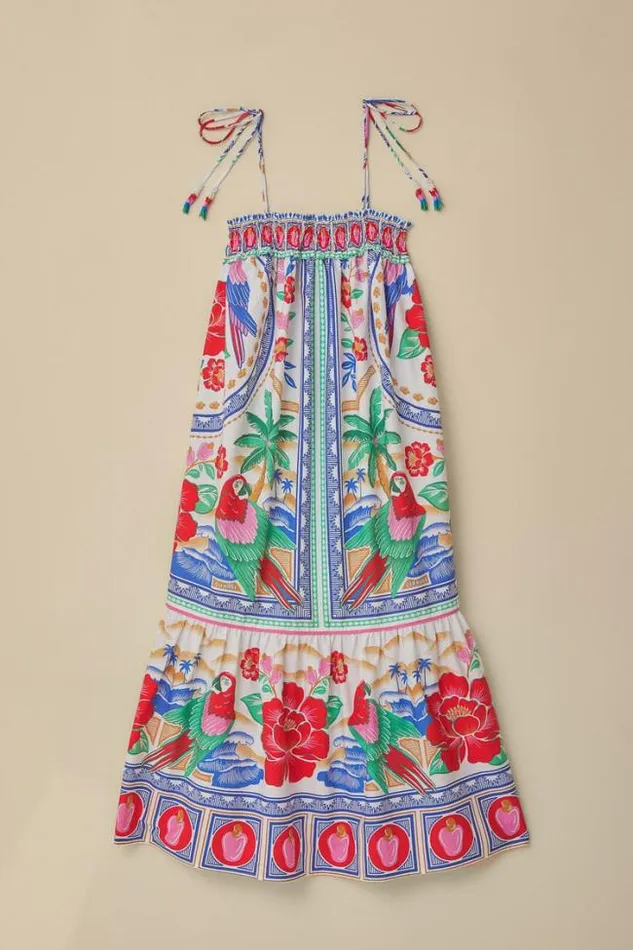 OffWhite Flowers Beach Maxi Dress Women FARM Rio Maxi Dresses