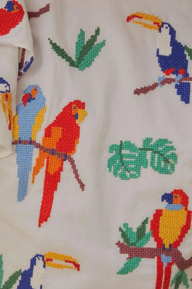OffWhite Stitched Birds Blouse Women FARM Rio Blouses