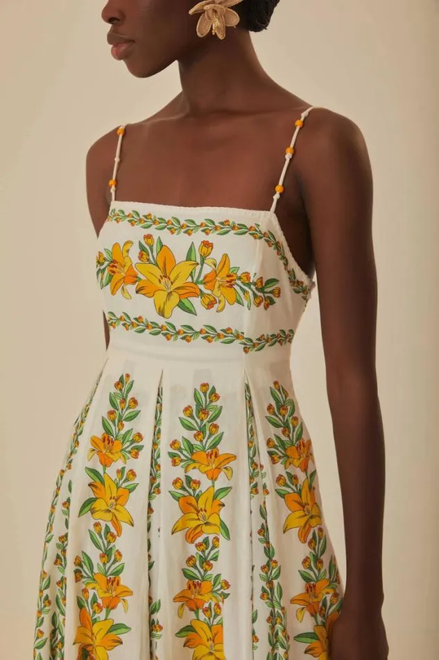 OffWhite Tropical Lightness Sleeveless Maxi Dress Women FARM Rio Maxi Dresses