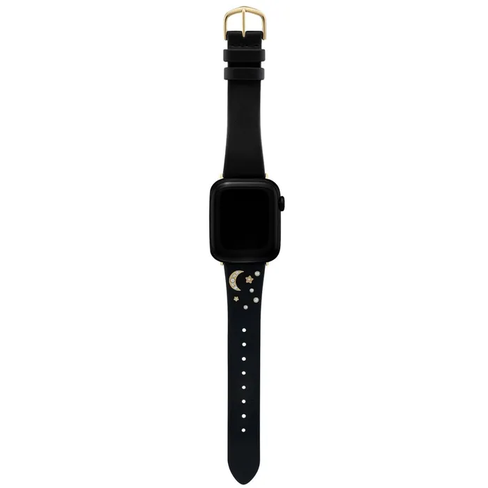 Olivia Burton Apple Watch Straps Women Gold and Black Celestial Leather Strap