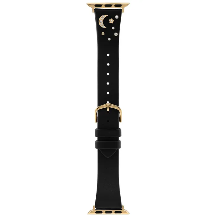 Olivia Burton Apple Watch Straps Women Gold and Black Celestial Leather Strap