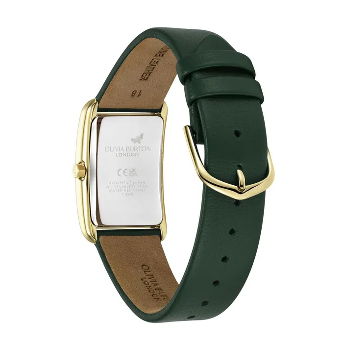 Olivia Burton Classic Watches Women 23mm Grove Gold and Forest Green Leather Strap Watch