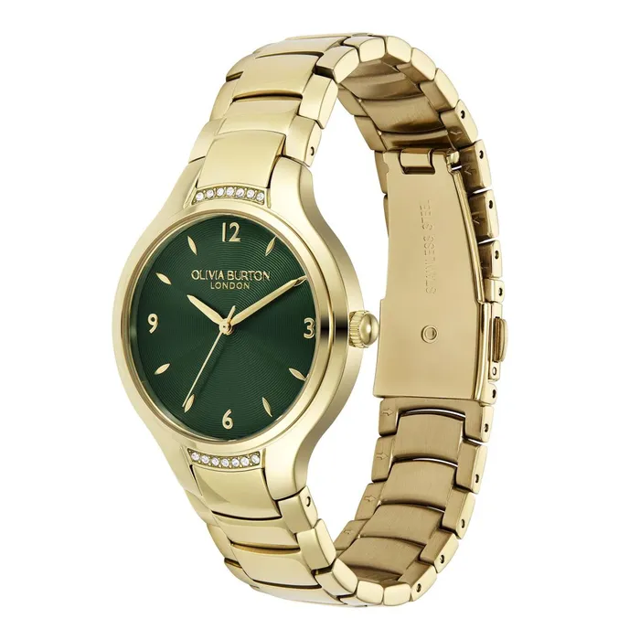 Olivia Burton Classic Watches Women 34mm Lea Forest Green and Gold Bracelet Watch