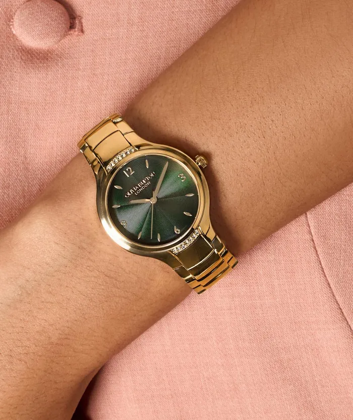 Olivia Burton Classic Watches Women 34mm Lea Forest Green and Gold Bracelet Watch