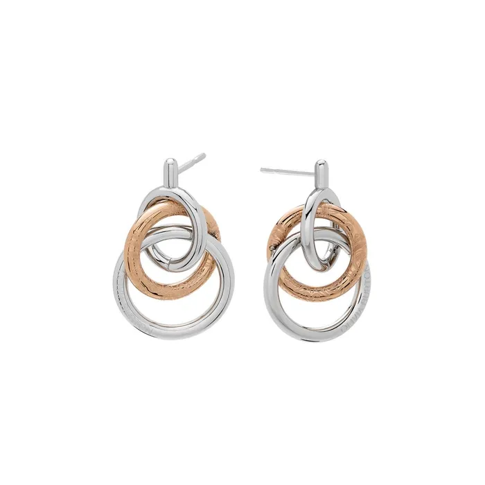Olivia Burton Earrings Women Encircle Silver and Rose Gold Plated Earrings